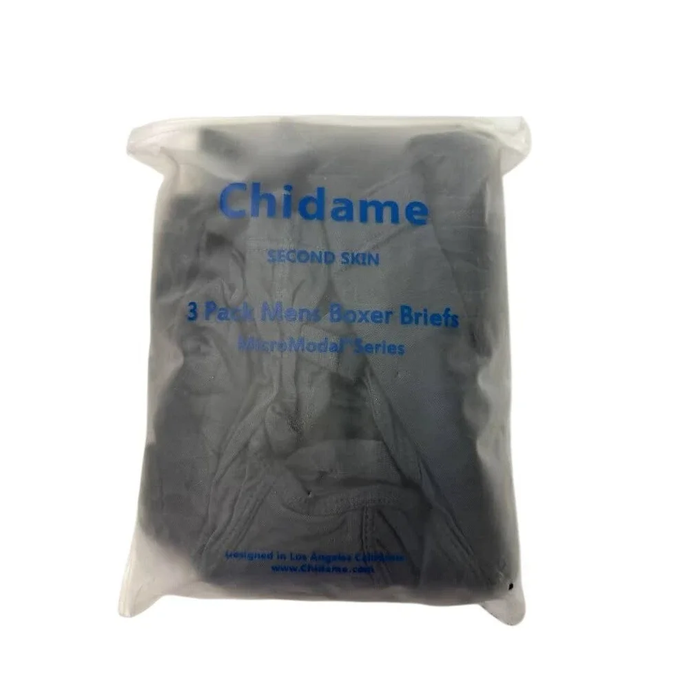 Chidame Mens 3 Pack Second Skin‎ Boxer Briefs Gray MicroModal XXL New